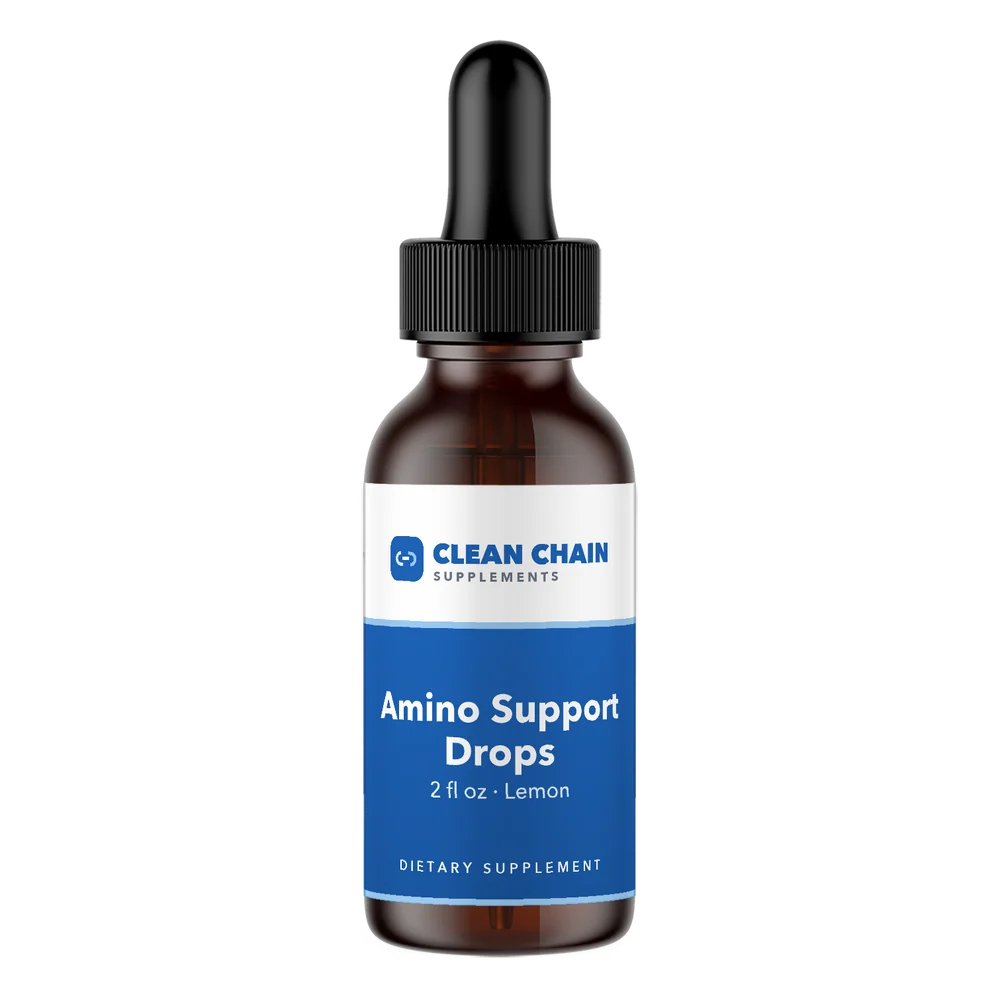 Clean Chain Supplements Amino Support Drops, 2 fl oz · Lemon
