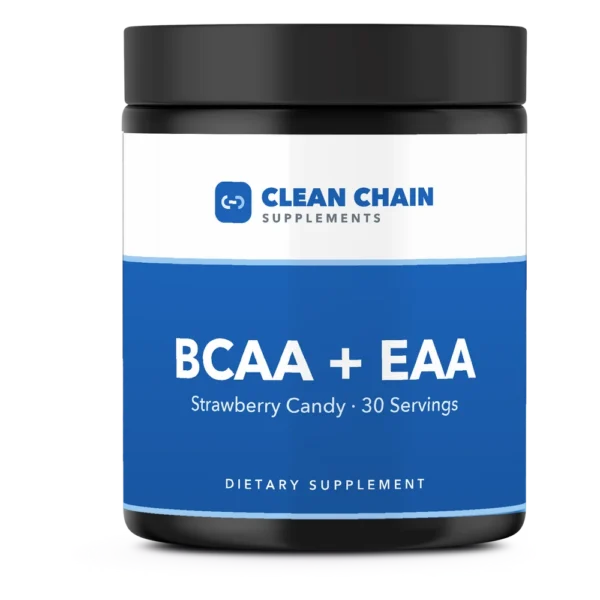 Clean Chain Supplements BCAA + EAA, Strawberry Candy · 30 Servings