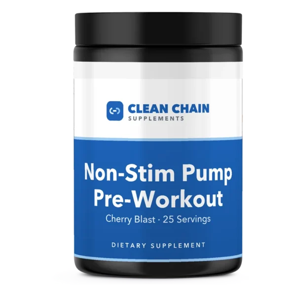 Clean Chain Supplements Non-Stim Pump Pre-Workout Cherry Blast, Cherry Blast · 25 Servings