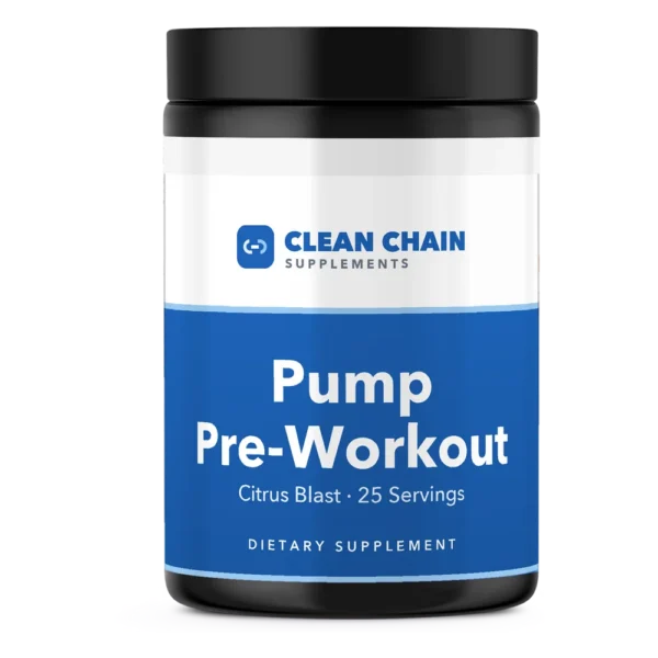 Clean Chain Supplements Pump Pre-Workout Citrus Blast, Citrus Blast · 25 Servings