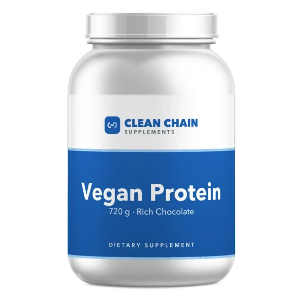 Clean Chain Supplements Vegan Protein Rich Chocolate, 720 g · Rich Chocolate