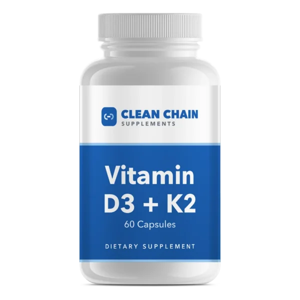 Clean Chain Supplements Vitamin D3 + K2, 60 Capsules
